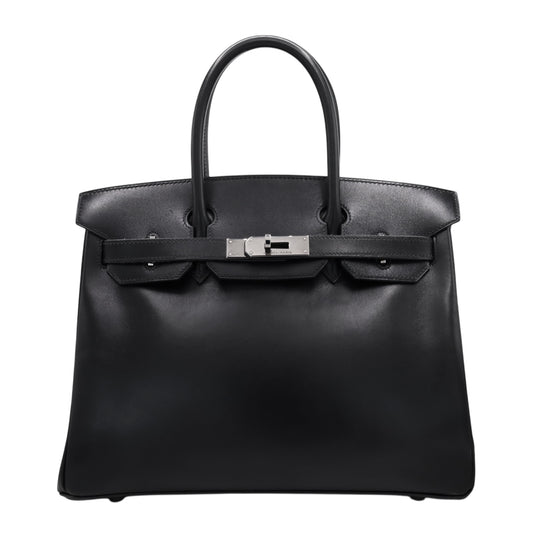 バーキン30　ボックスカーフ　ブラック　ルテニウム金具　□G刻印