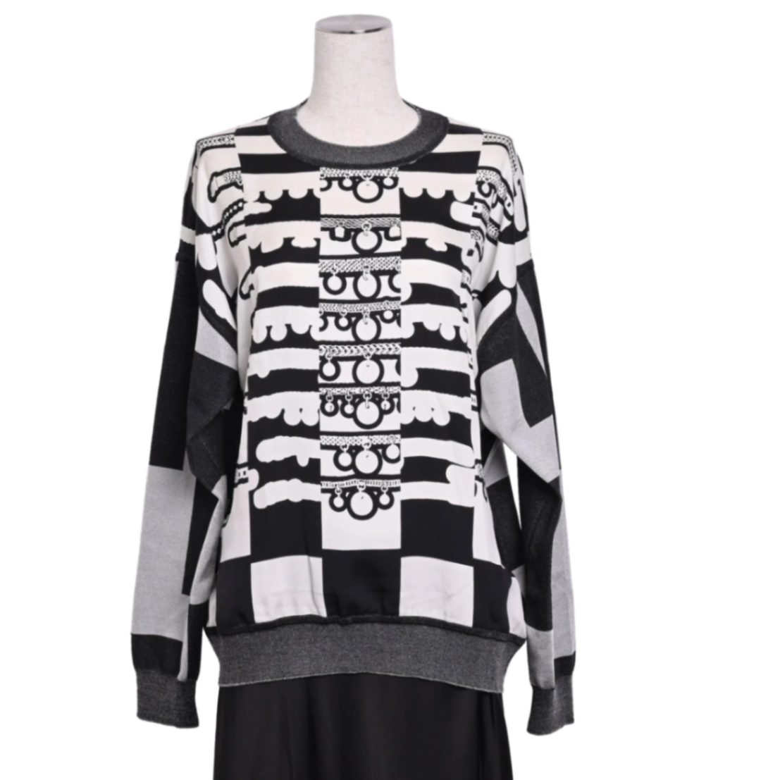 Twill Raine针织丝绸尼龙黑色白色38