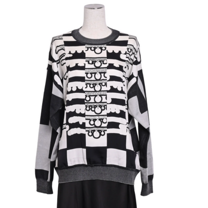 Twill Raine针织丝绸尼龙黑色白色38