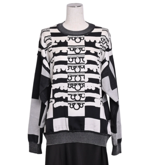 Twill Raine针织丝绸尼龙黑色白色38