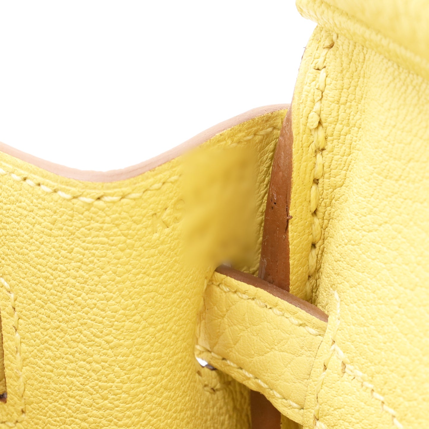 Birkin 25 Togo Jaune Poussin SS K stamp