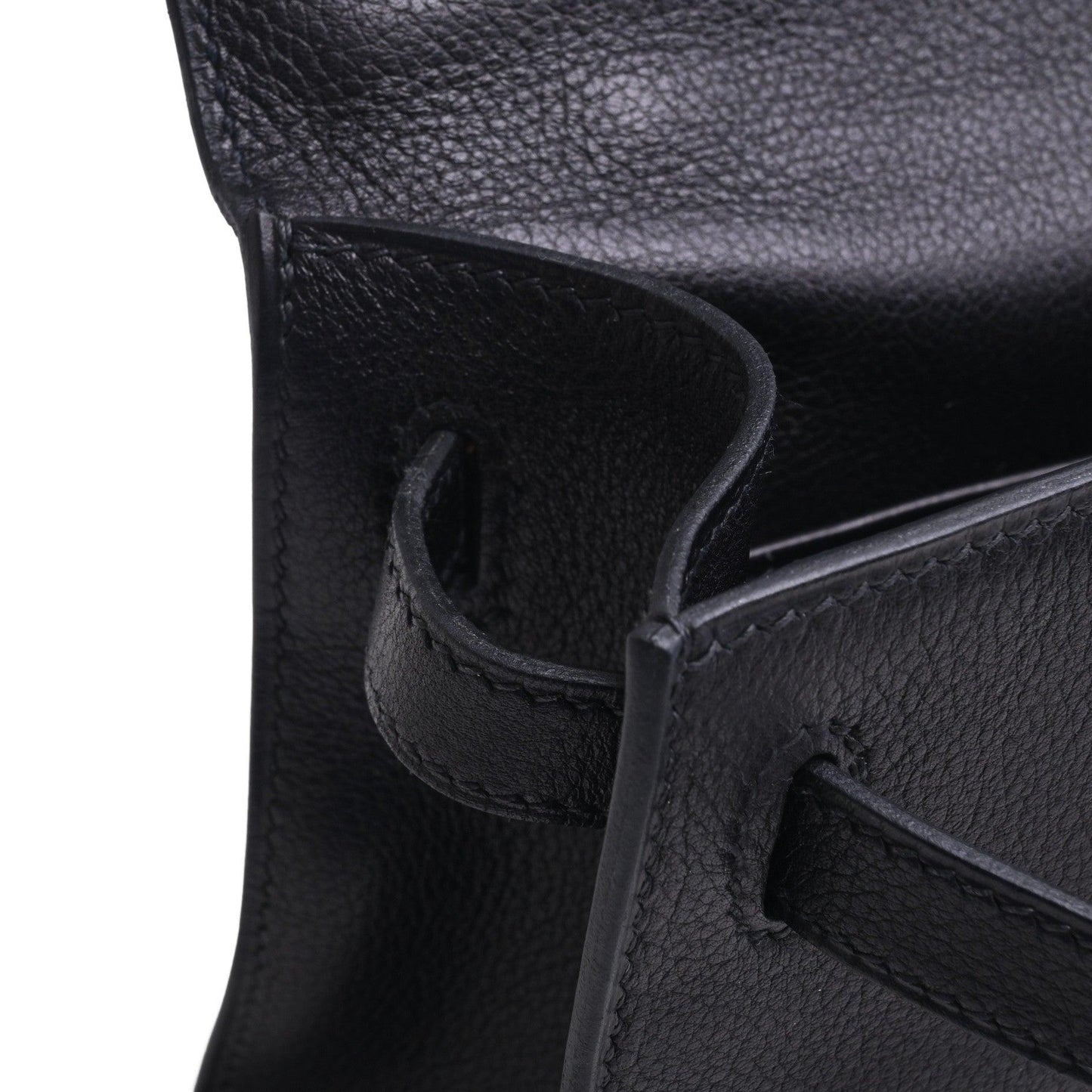 Pochette Kelly Evergrain Black SS □I engraved