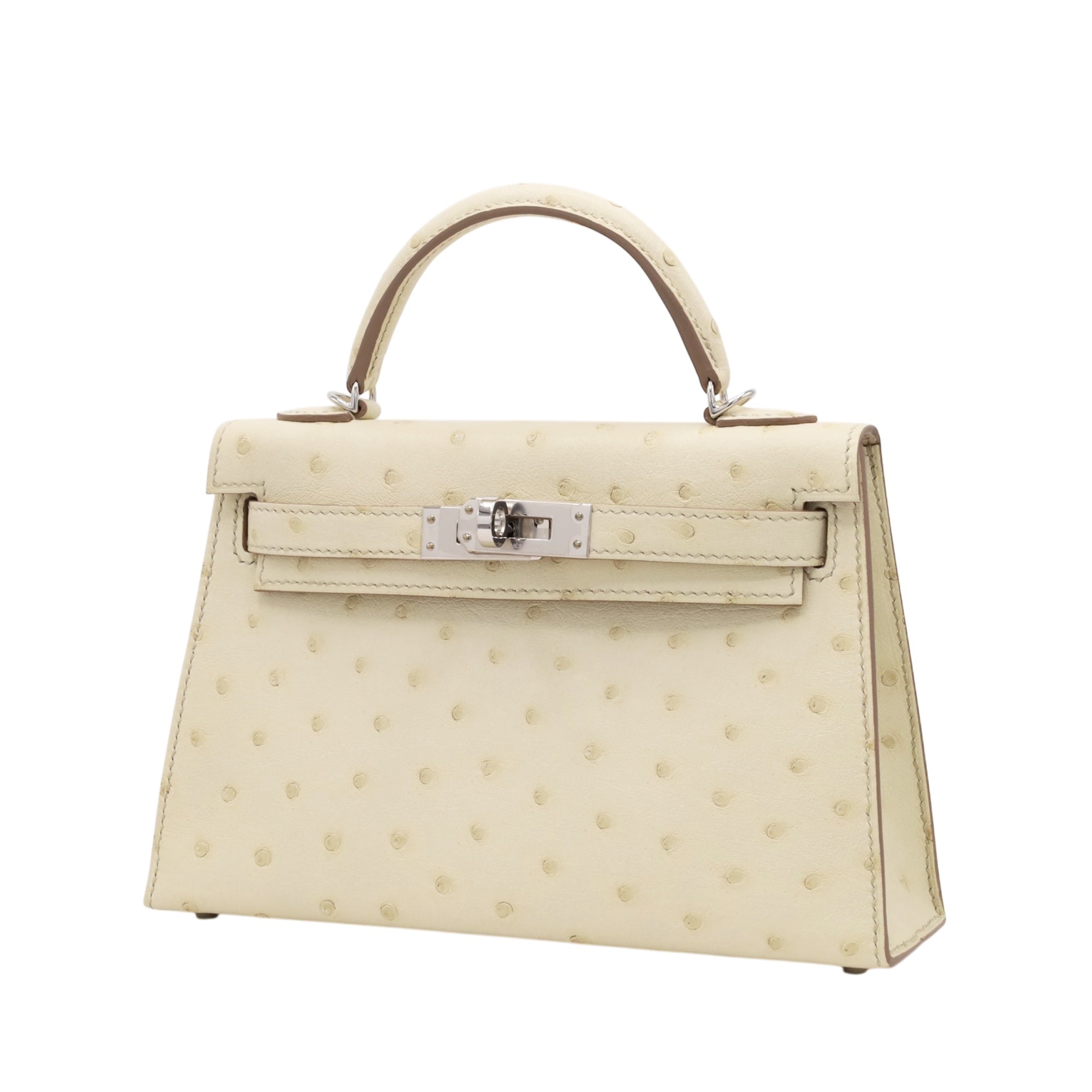 HERMES ミニケリー2 オーストリッチ ヴァニラ SS U刻印 – LALÙE
