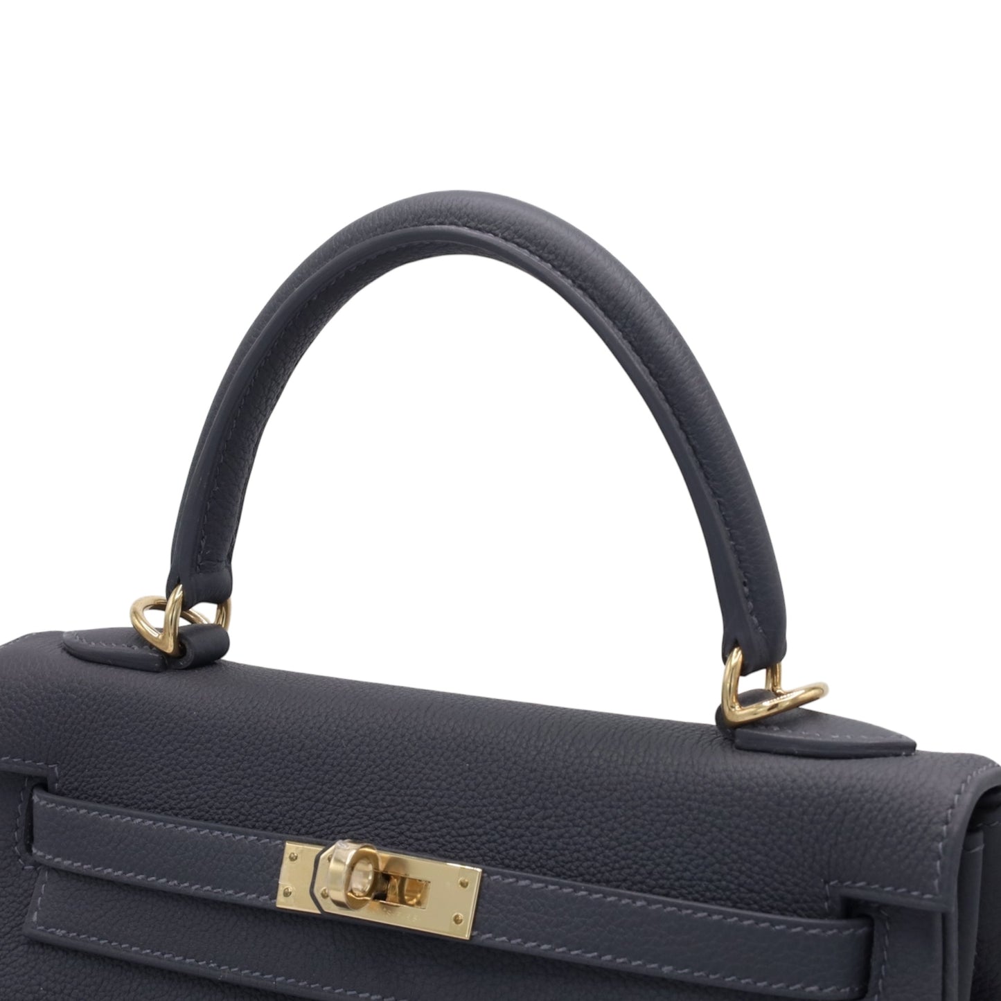 Kelly 25 Togo Ardoise Champagne Gold W engraved