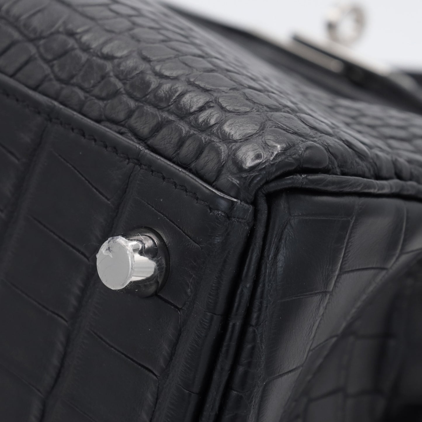 ケリー25　アリゲーターマット　ブラック　SS　K刻印