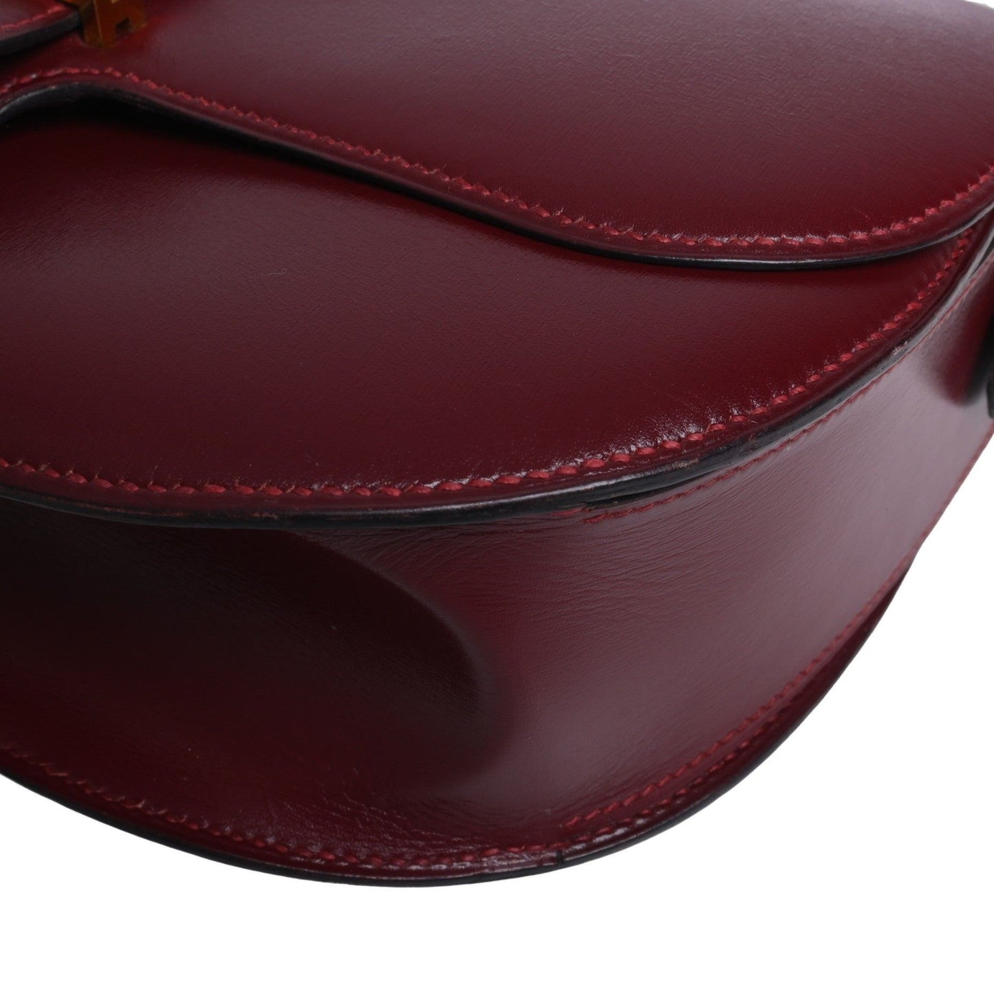 ヴィンテージショルダーバッグ　ボックスカーフ　ルージュアッシュ　GP　〇O刻印