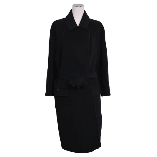 Belted coat, cashmere, black, 40