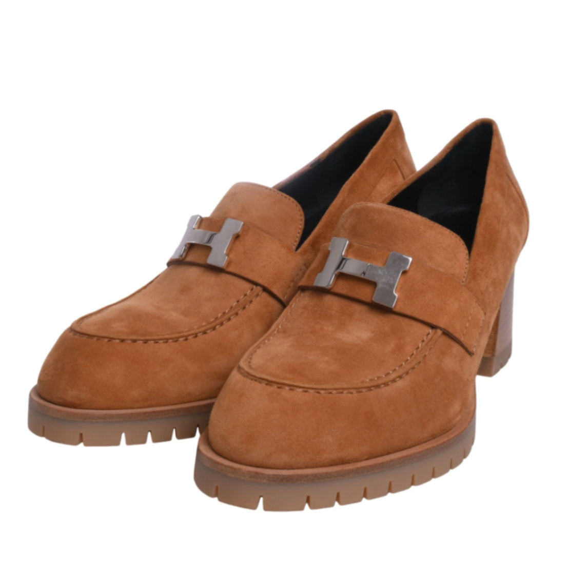 パンプス　フォック　スエード　ブラウン　37 1/2