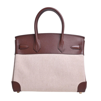 Birkin 30 Kushbell Toile Ash Brown GP □H engraved