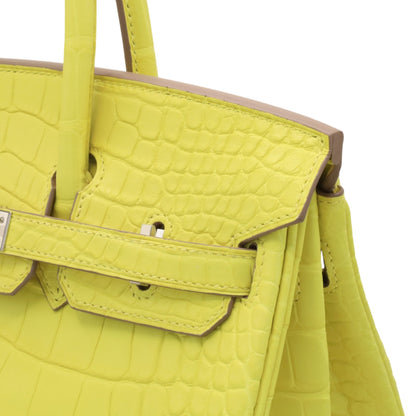 Birkin 25 Alligator Matte Lime SS WStamp