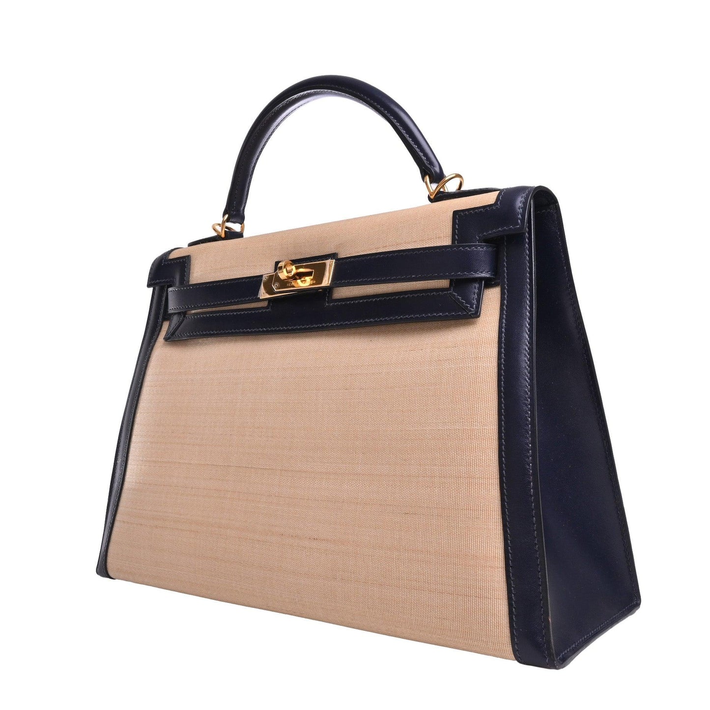 Kelly 32 Crinolan Box Calf Blue Indigo GP □J Engraved