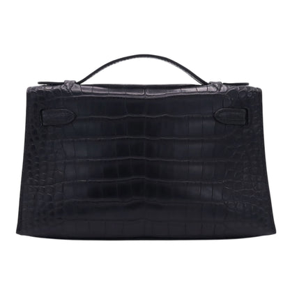 Pochette Kelly Alligator Matte Black SS WStamp