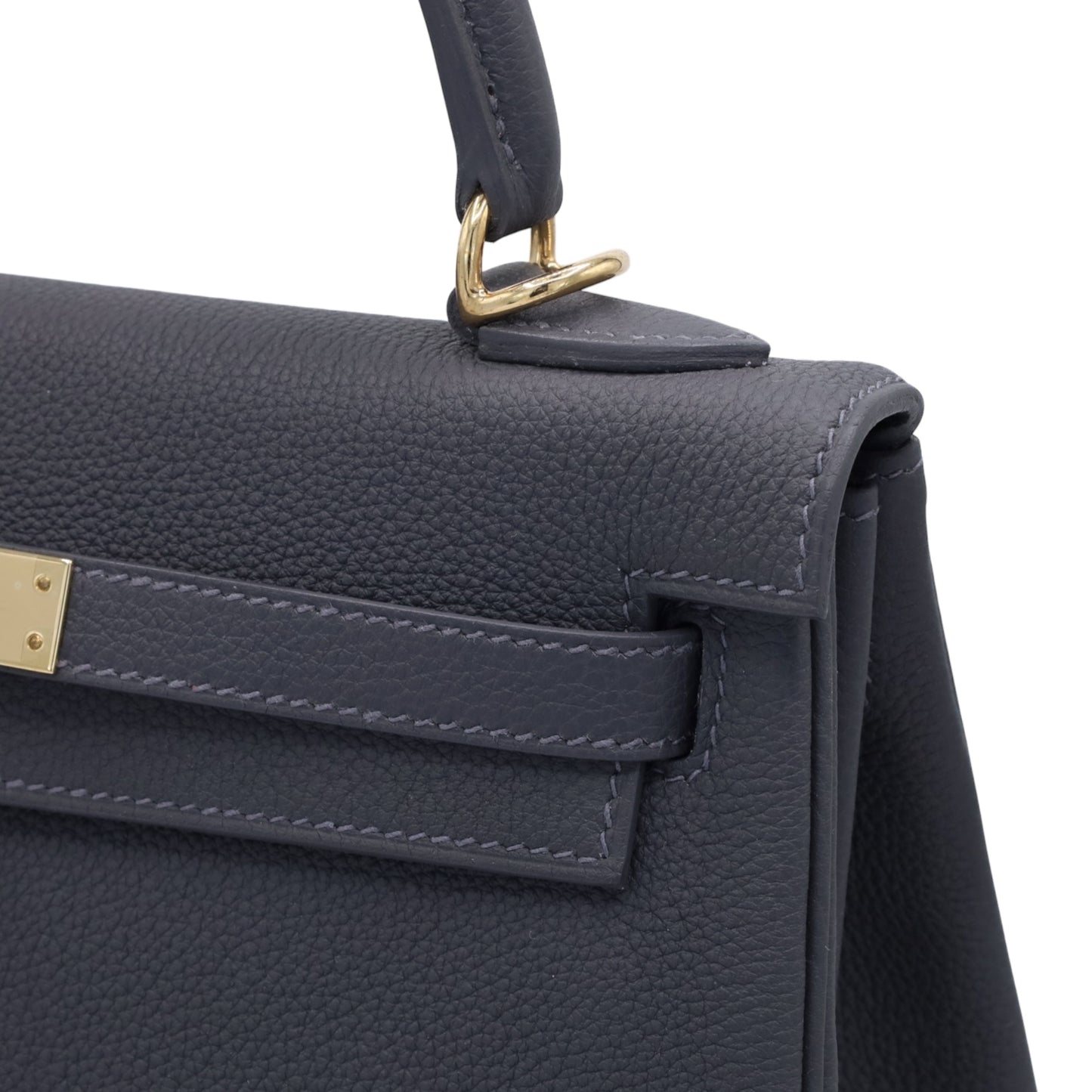 Kelly 25 Togo Ardoise Champagne Gold W engraved