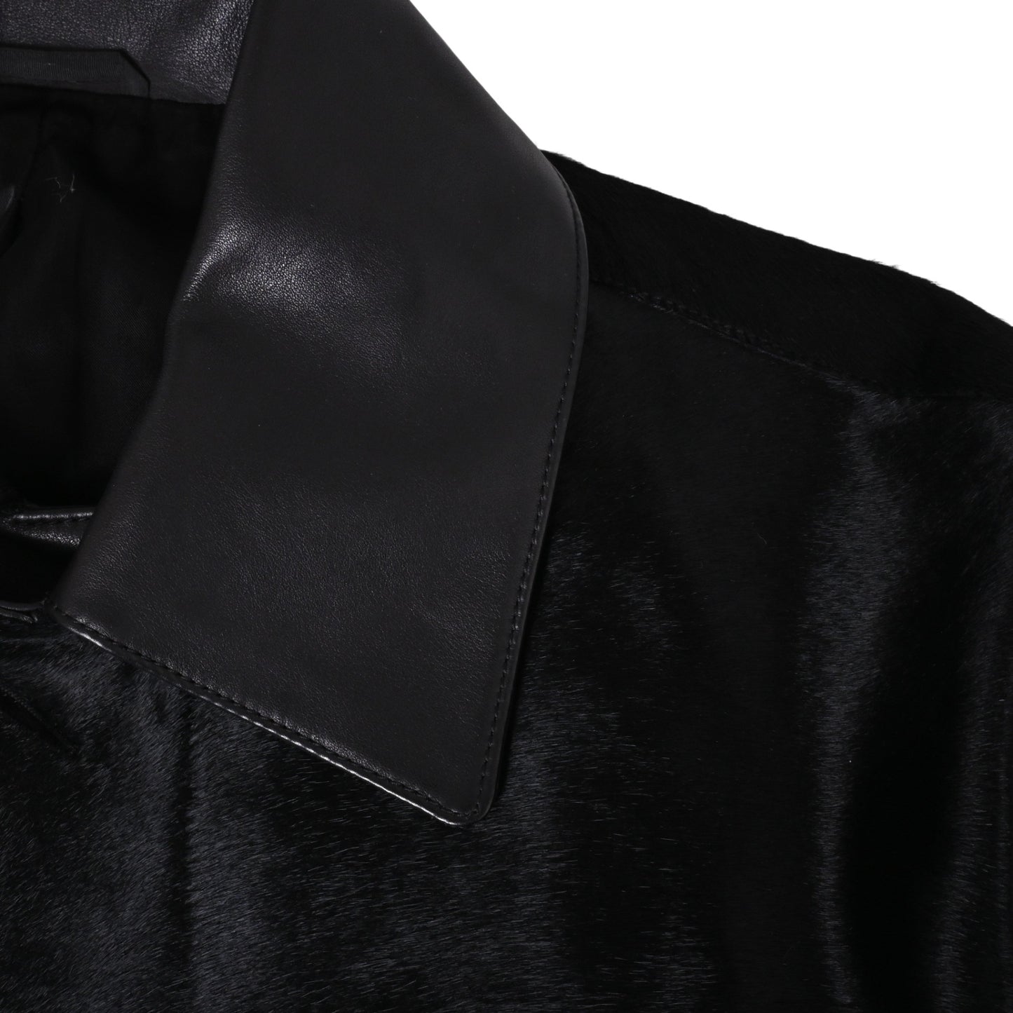 トレンチコート　トロイカ　カーフ　ブラック　44