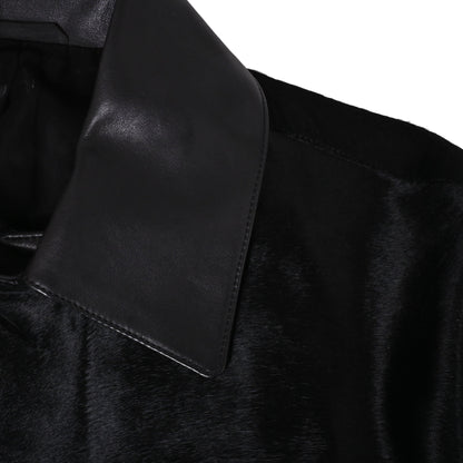 トレンチコート　トロイカ　カーフ　ブラック　44