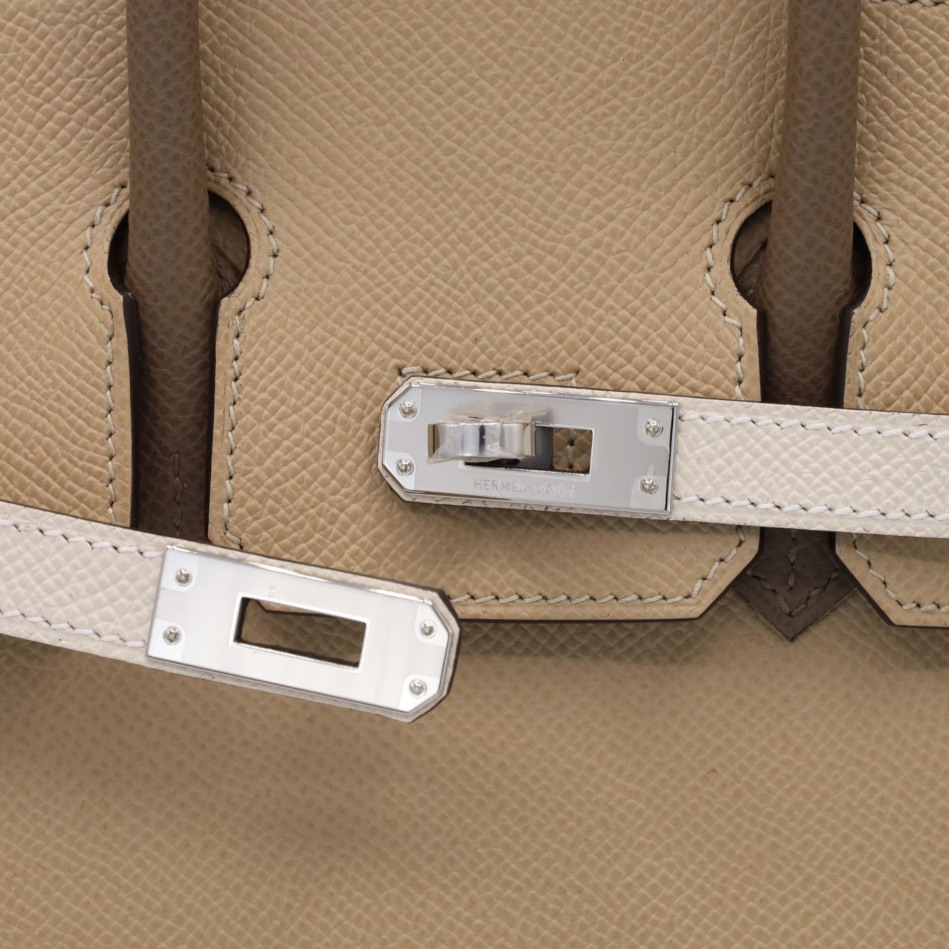 HERMES Birkin 25 TricolorVeauEpsomTrenchCraie EtoupeSS KStamp – LALÙE
