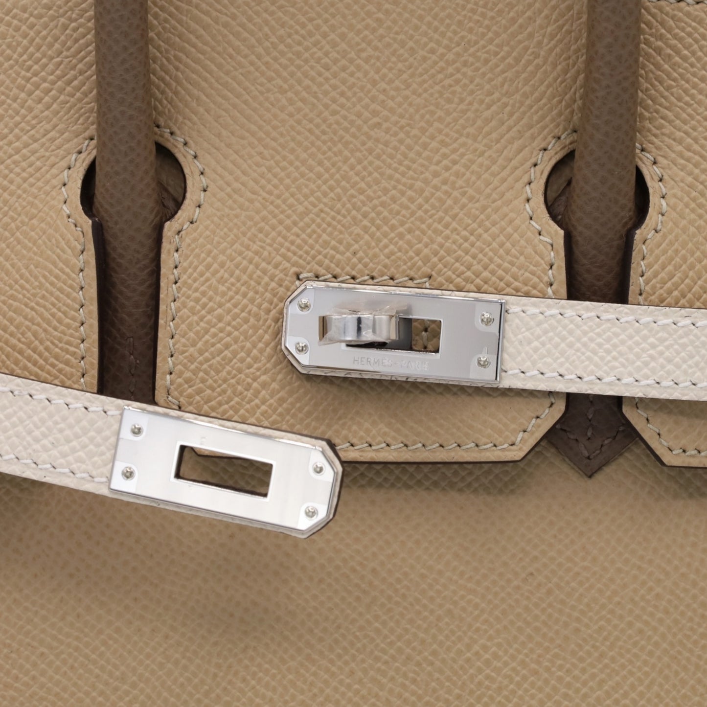 バーキン25　トリコロール　ヴォーエプソン　トレンチ　クレ　エトゥープ　SS　K刻印