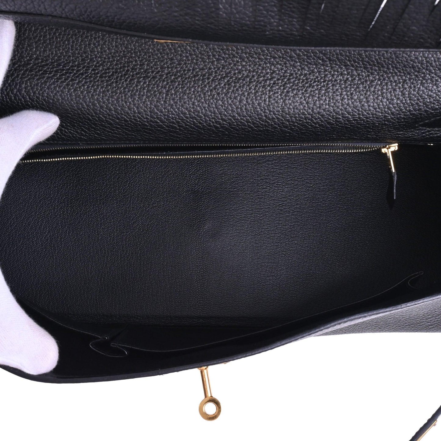 Shoulder Kelly Fringe Togo Black GP □M engraved