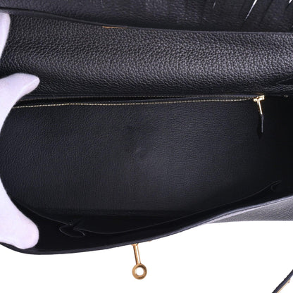 Shoulder Kelly Fringe Togo Black GP □M engraved