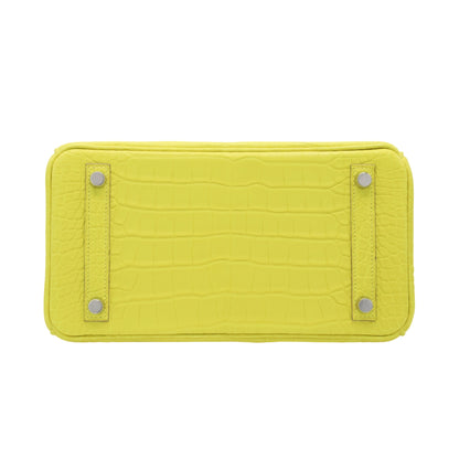Birkin 25 Alligator Matte Lime SS WStamp