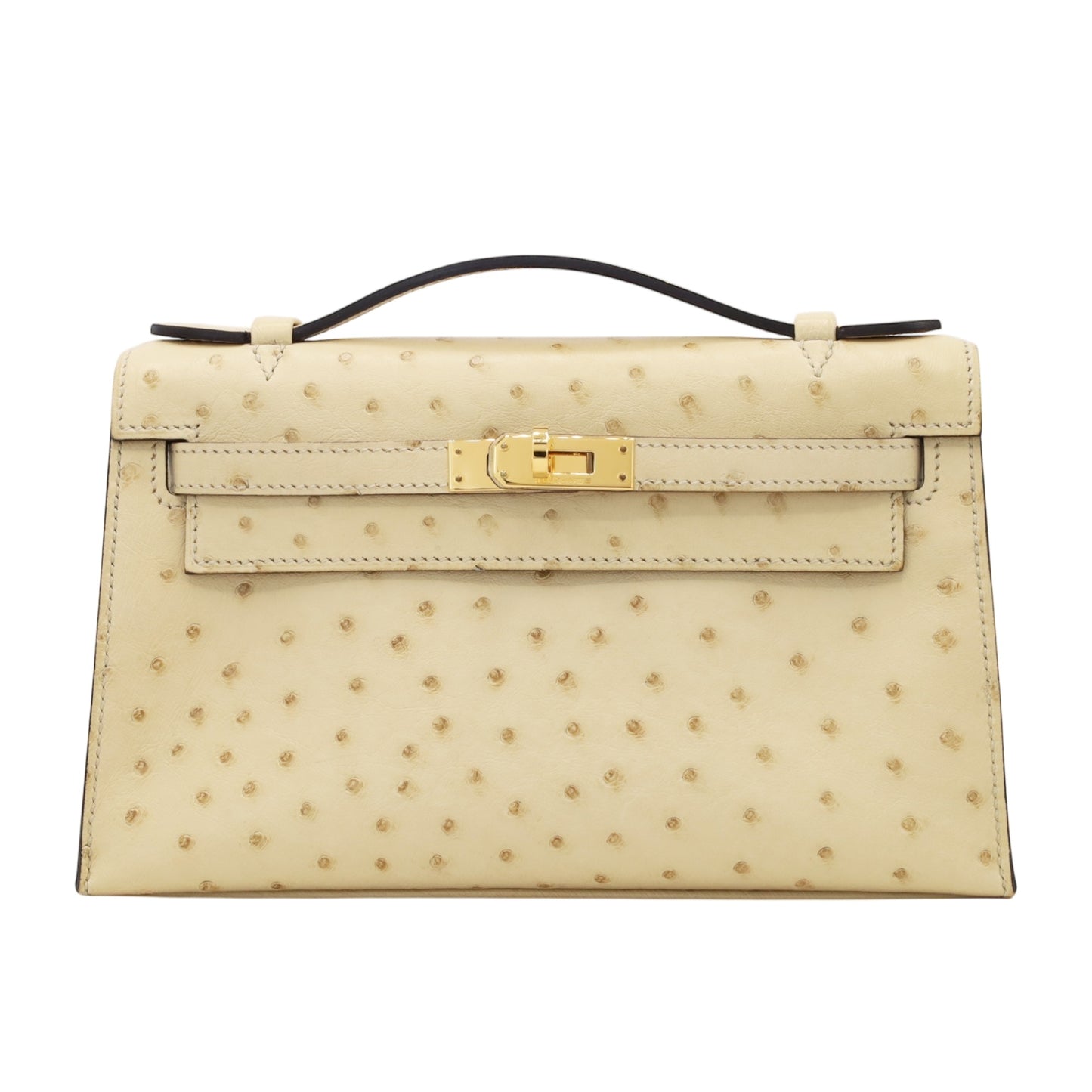 ポシェットケリー　オーストリッチ　ヴァニラ　GP　X刻印