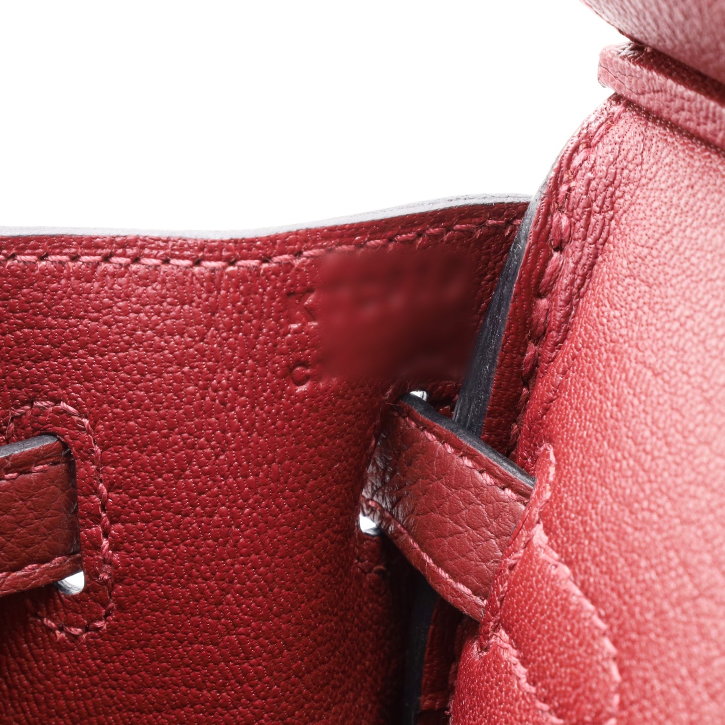 Birkin 25 Togo Rouge Ash SS K stamp