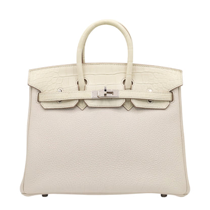 Birkin 25 Touch Alligator Matte Togo Beton SS W Engraved