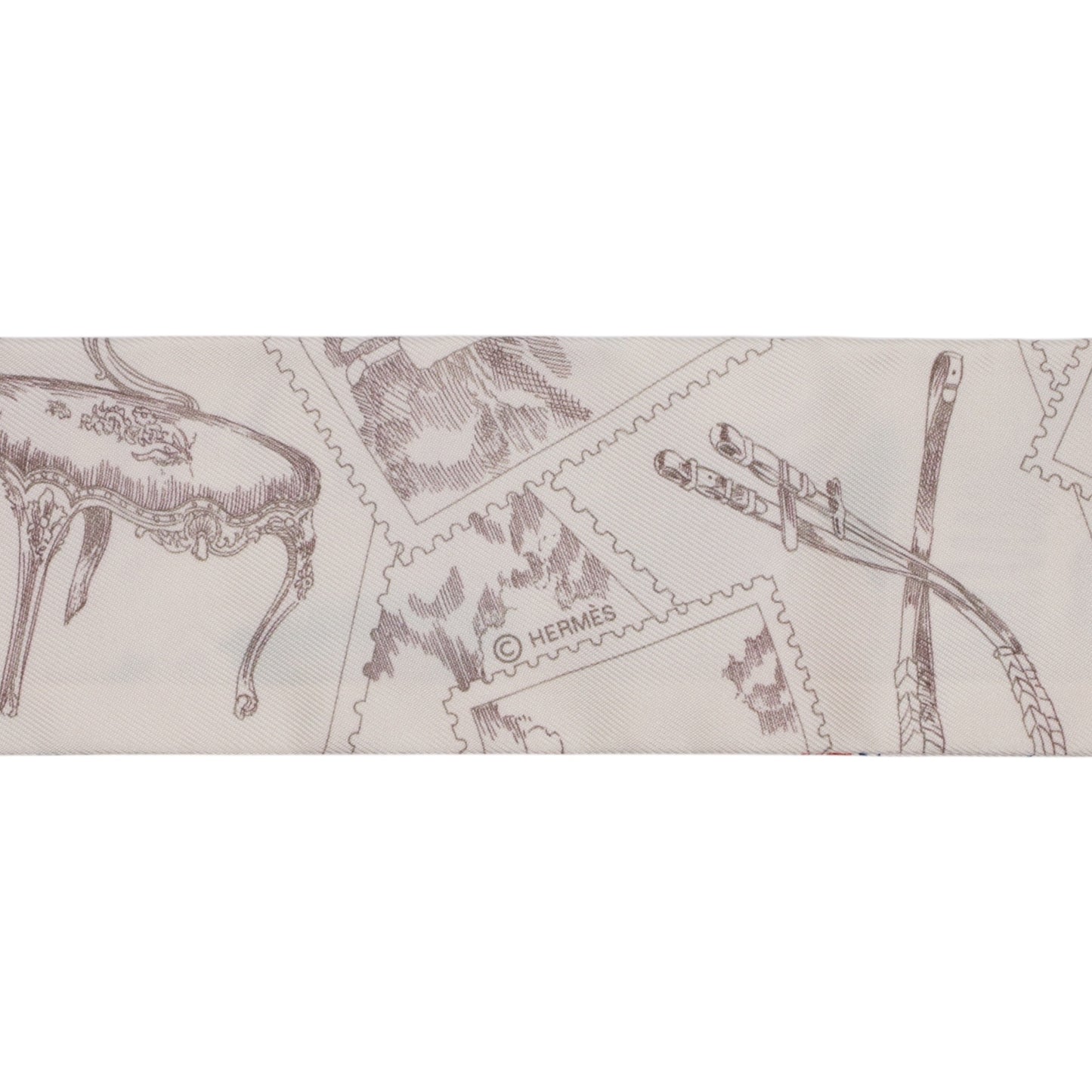 ツイリー　フォーブルの切手　シルク　ホワイト