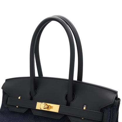 Birkin 单肩灯 29 Vaux Swift Toile Jean 黑蓝靛蓝 GP K刻印