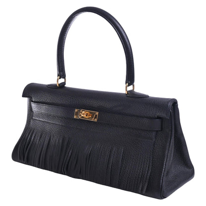 Shoulder Kelly Fringe Togo Black GP □M engraved