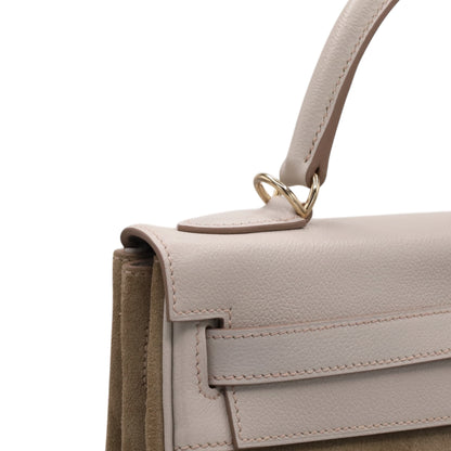 Kelly 32 Voever Color Grizzly Pearl Gray Champagne Gold Hardware □Q Stamp