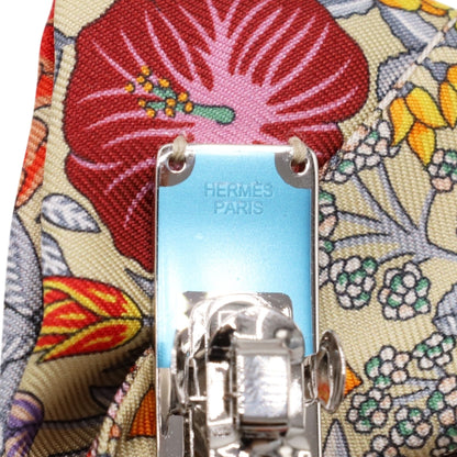 グルネルPM　バレッタ　花柄　シルク　マルチカラー