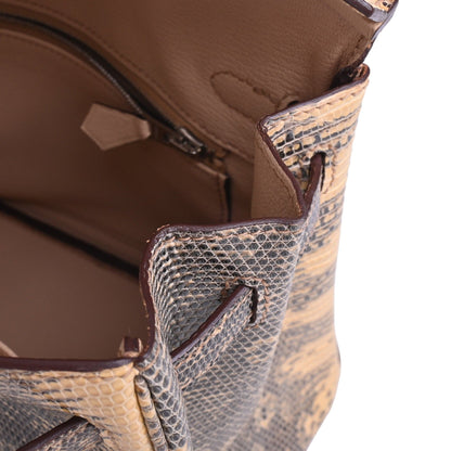 バーキン25　リザードナチュラ　デザート　SS　□N刻印