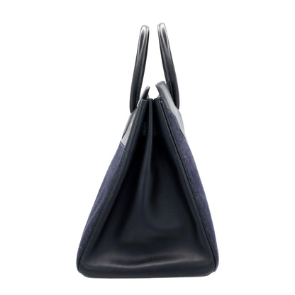 Shadow Birkin 35 Vaux Barenia 牛仔布黑色 SS □N 印章