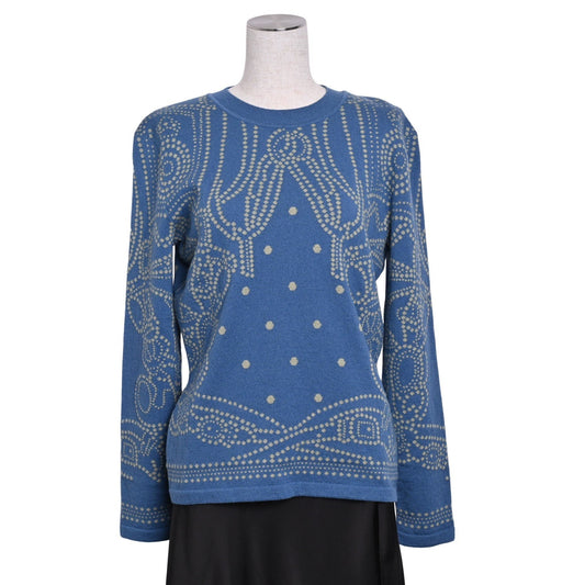 ニット　式典用馬勒　カシミヤ　ブルー　40