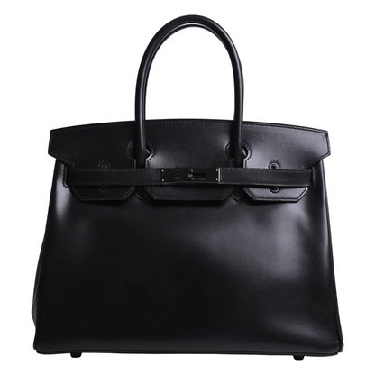 Birkin 30 Saw Black Box Calf □N Engraved