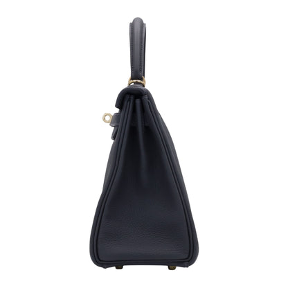 Kelly 25 Togo Ardoise Champagne Gold W engraved