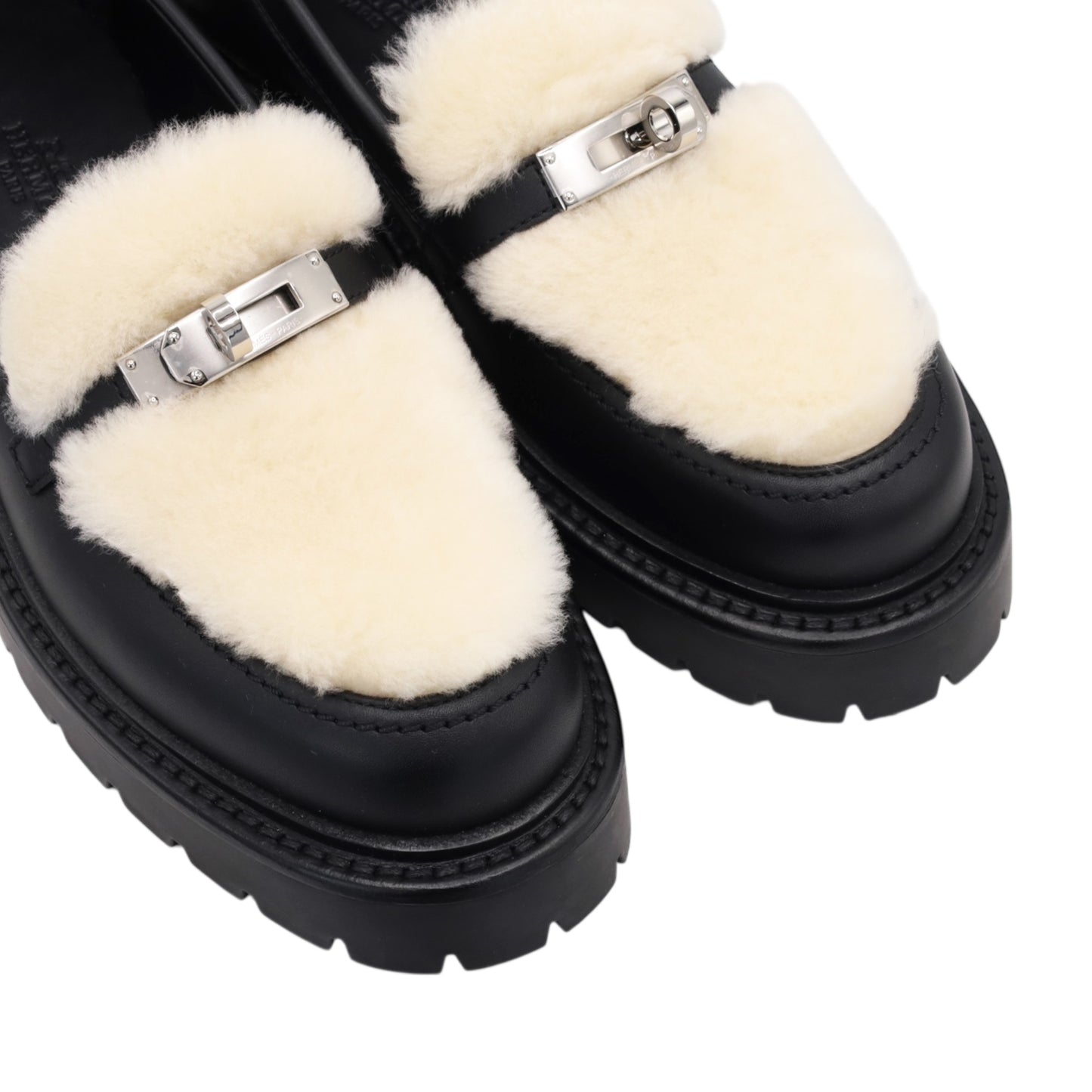 モカシン　ケリーベルト　ファー　ブラック　36