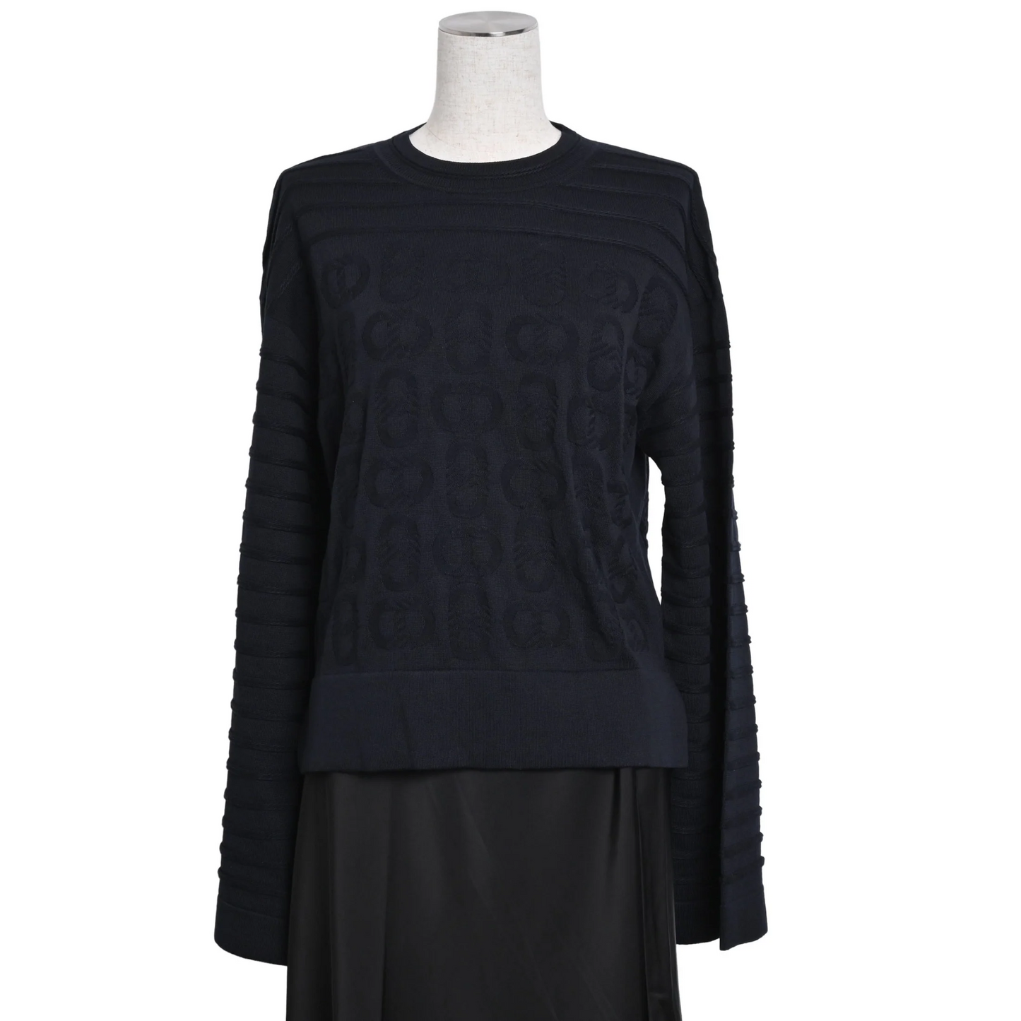 ニットカットソー　シェーヌダンクル　シルク　ブラック　36