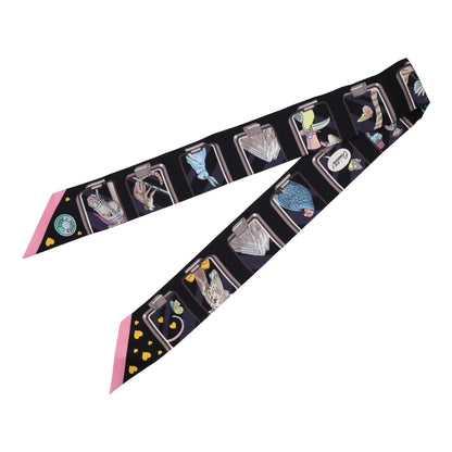 ツイリー　エルメス・ストーリー　シルク　ブラック