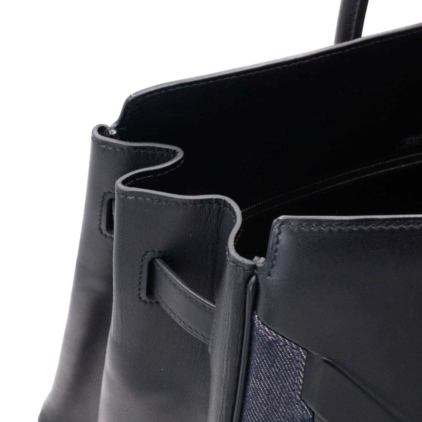 Shadow Birkin 35 Vaux Barenia 牛仔布黑色 SS □N 印章