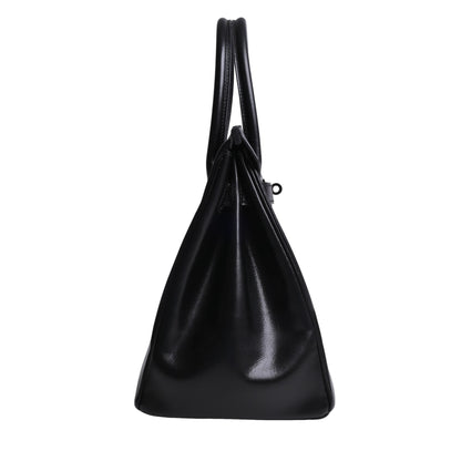 Birkin 30 Saw Black Box Calf □N Engraved