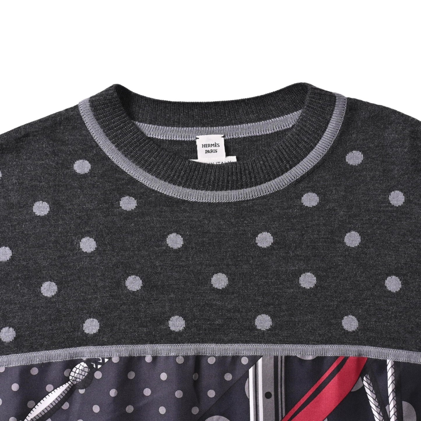 一块单击裂纹羊绒丝绸灰色34