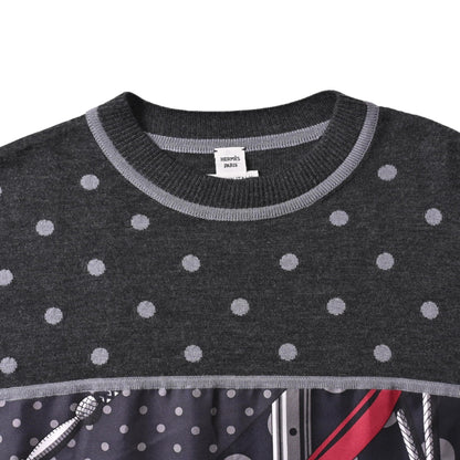 一块单击裂纹羊绒丝绸灰色34