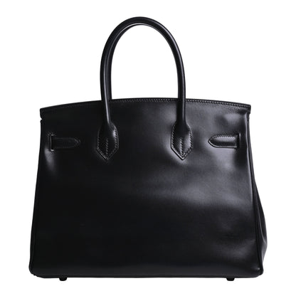 Birkin 30 Saw Black Box Calf □N Engraved