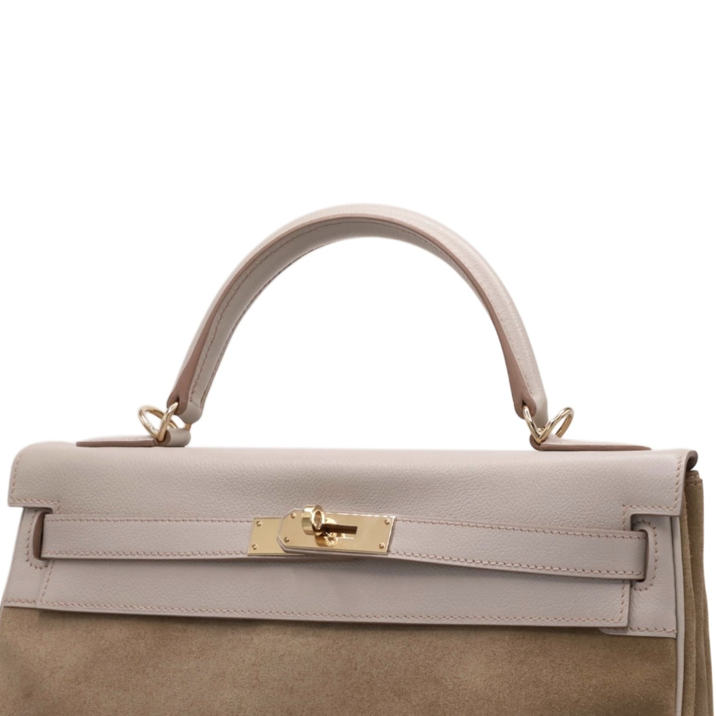 Kelly 32 Voever Color Grizzly Pearl Gray Champagne Gold Hardware □Q Stamp