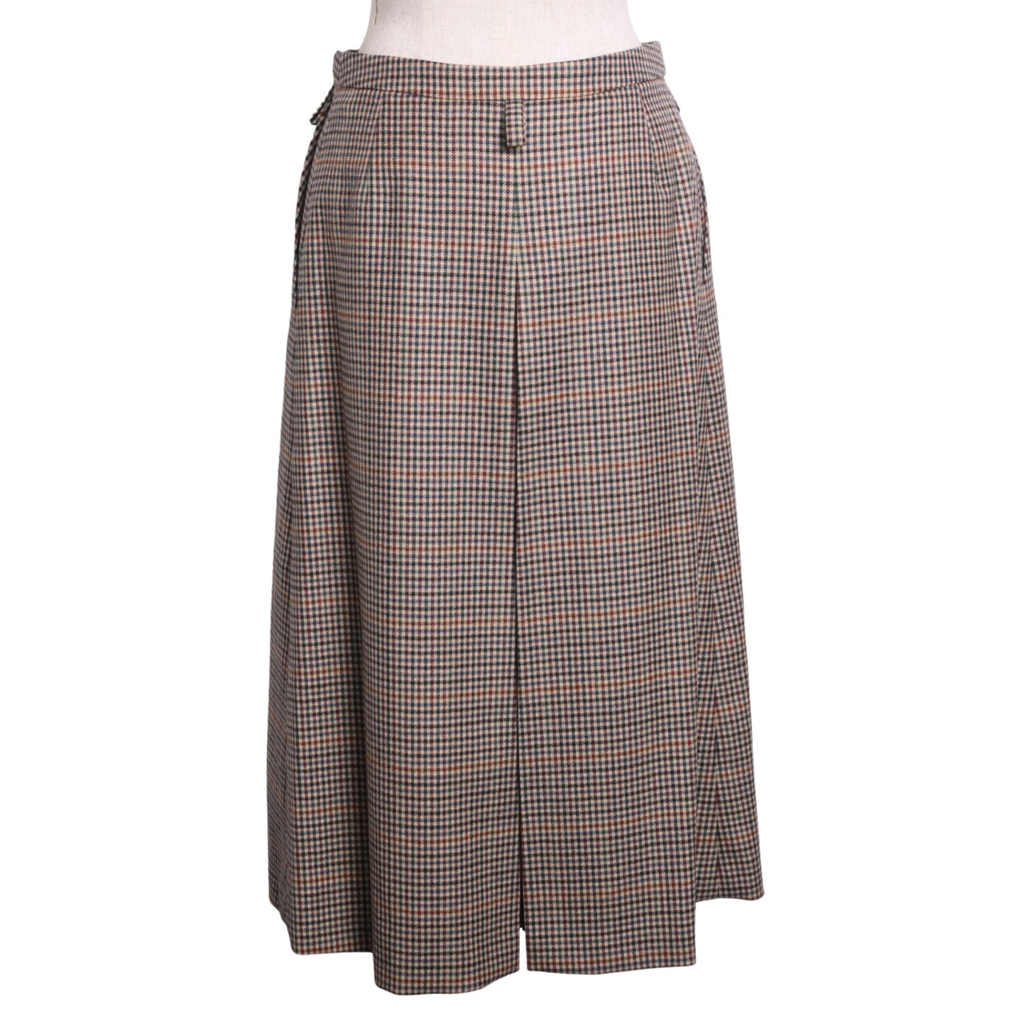 キュロット　ウール　チェック　ベージュ　36