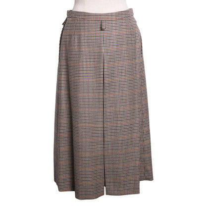 キュロット　ウール　チェック　ベージュ　36