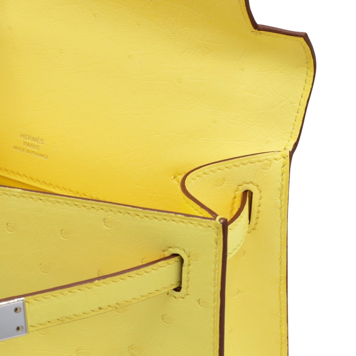 ポシェットケリー　オーストリッチ　ジョーヌシトロン　SS　K刻印