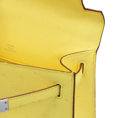 ポシェットケリー　オーストリッチ　ジョーヌシトロン　SS　K刻印